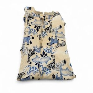 Kids Animal Footed Pajamas - Blue and Tan